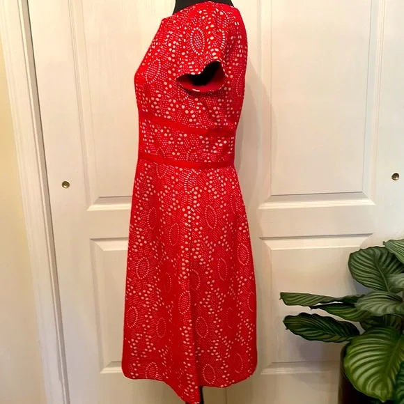 Maggy London Red Eyelet Dress - Picture 4 of 6
